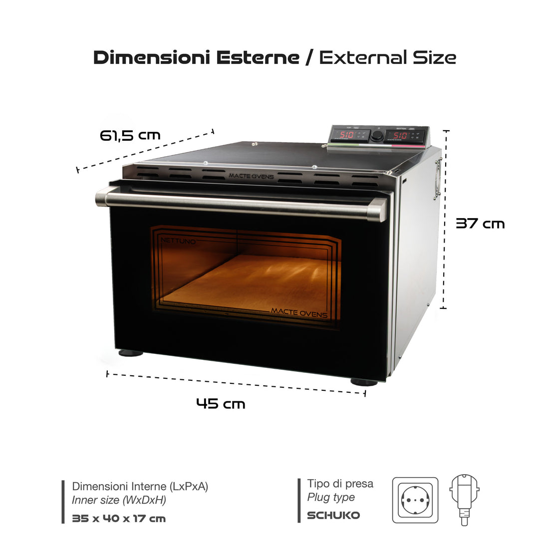 Macte Ovens Nettuno ADVANCED | Forno pizza elettrico