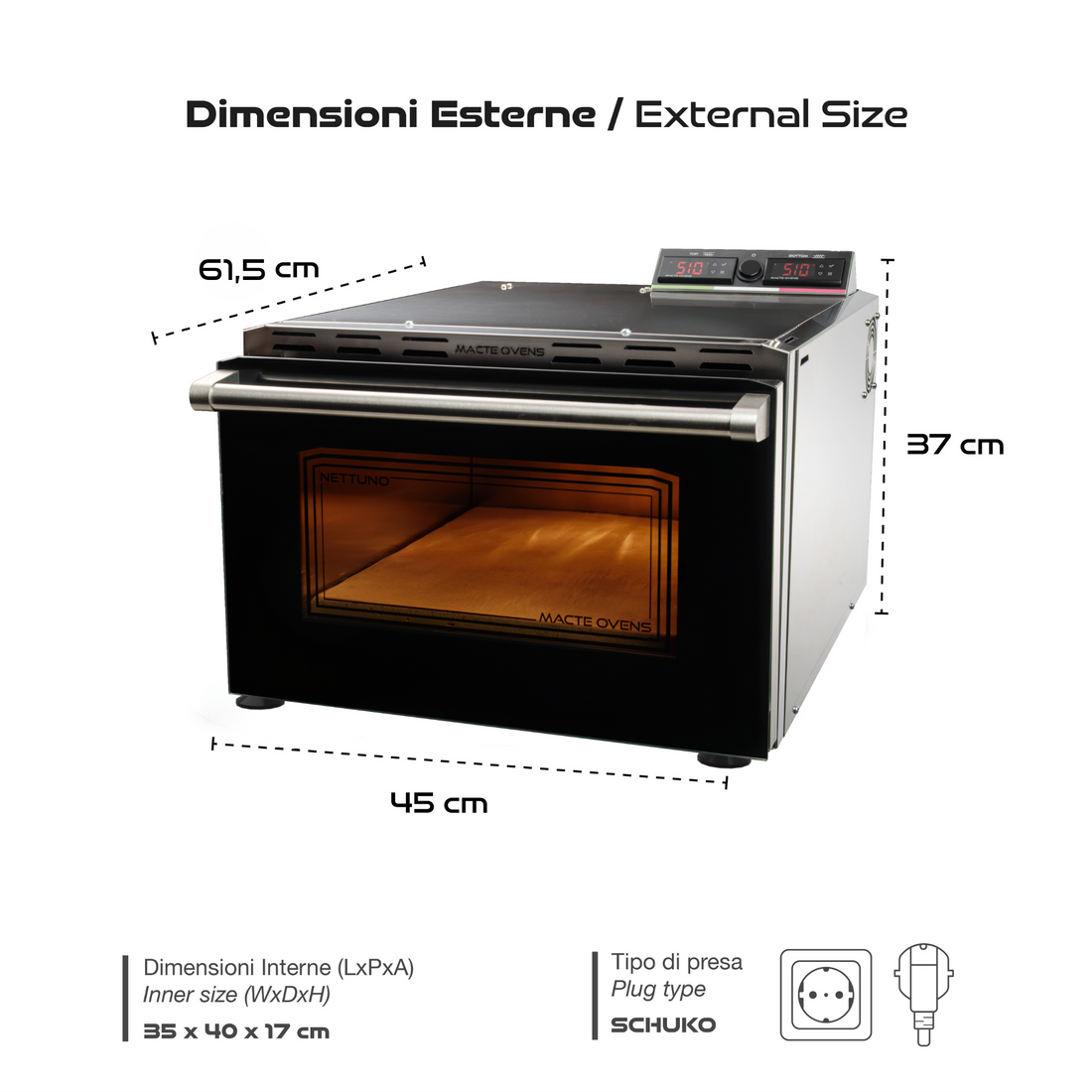 Macte Ovens Nettuno ADVANCE | Elektrisk pizzaugn