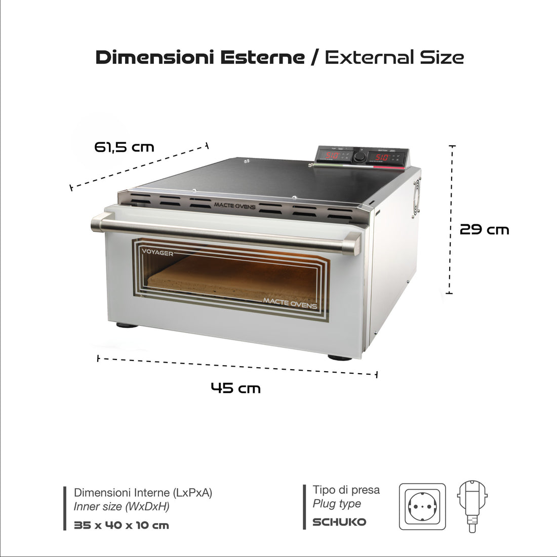 Macte Ovens Voyager TWIN ADVANCED| Forno pizza elettrico